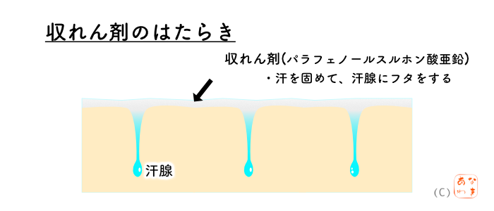 収れん剤のはたらきのイメージ